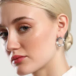 SOHI The Loop Silver-Plated Contemporary Studs image 5