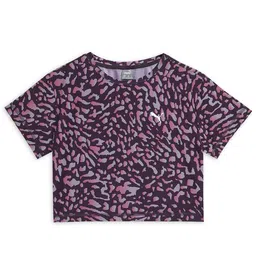Puma Train Favorite Girls Printed Relaxed Fit Short Sleeve Crop T-shirt-image-86