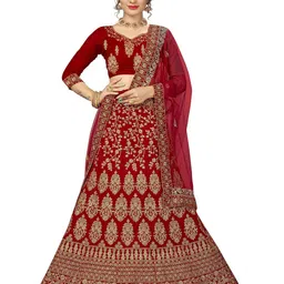 Maroosh Embroidered Thread Work Unstitched Lehenga & Blouse With Dupatta-6