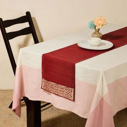 Fabindia Red & Beige Textured TableRunner-10