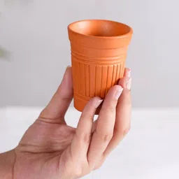 Nestasia Brown Textured Terracotta Matte Kulladhs 100ml With Stand image 2