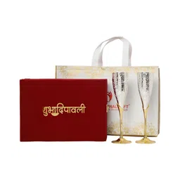 INTERNATIONAL GIFT Red & White Wine Glass  & Velvet Box Home Gift Sets-5