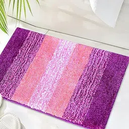 RADECOR Purple & Pink Striped Anti-Ski Water Absorbent Bath Rug-17