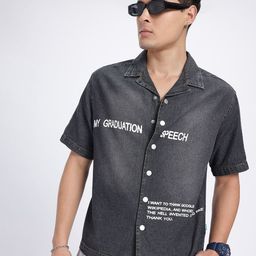 glitchez Casual Typography Printed Pure Cotton Shirt-image-45