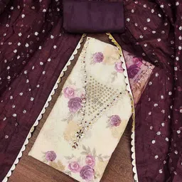 DIVASTRI Embellished Silk Blend Unstitched Dress Material-picture-11