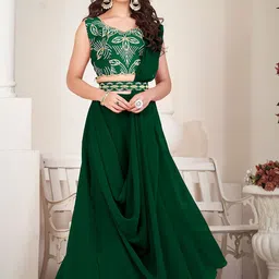 Warthy Ent Embroidered Semi-Stitched Lehenga & Unstitched Blouse With Dupatta-picture-11
