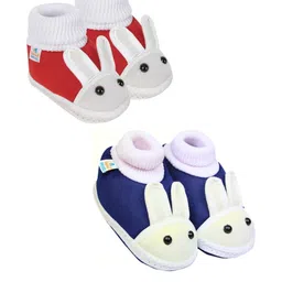NESKA MODA 3 To 12 Months Baby Boys & Baby Girls 2 Pair Combo Pack Cute Soft Cotton Rabbit Booties-69