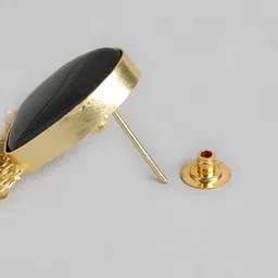 Anouk Gold-Plated Artificial Stones Studded Contemporary Shaped Drop Earrings image 4