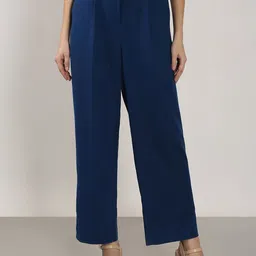 Vero Moda Women Straight Fit High-Rise Pleated Formal Trousers-image-83