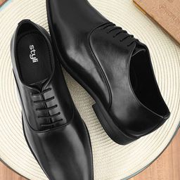 Styli Men Faux Leather Formal Lace Up Shoes-image-29