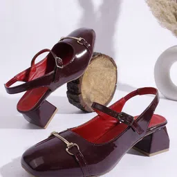 TRYME Women Square Toe Block Heel Mules-38