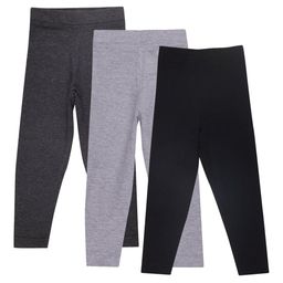 The Mom Store Girls Pack Of 3 Full Length Leggings-image-12