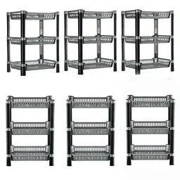Kuber Industries Silver-Toned & Black 6 Pieces 3-Layer Long Lasting Kitchen Organiser-22