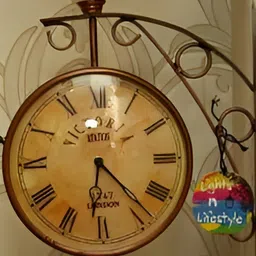 Nutts Copper-Toned & Black Analogue Double Sided Vintage Station Traditional Wall Clock-47