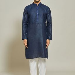 Arihant Rai Sinha Men Regular Linen Kurta with Trousers-40