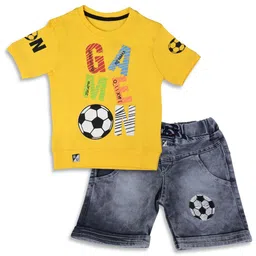 BAESD Boys Printed  Round Neck Pure Cotton T-shirt with Shorts-image-25