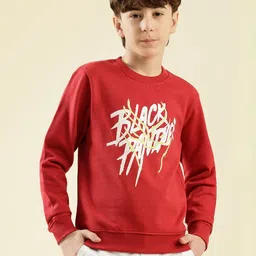 Lil Tomatoes Boys Red Printed Round Neck Long Sleeves Pullover Casual Sweatshirt-image-22