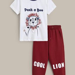 Hopscotch Boys White Pure Cotton Printed Clothing Set-picture-31