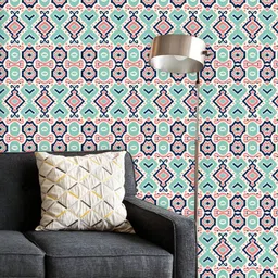 ArtzFolio Printed UV-Resistant Anti-Bacterial Ikat Geometric Folklore Peel & Stick Wallpaper-image-90