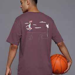 New Balance Humour & Comic Print Drop-Sleeves Cotton Relaxed Fit Athletics Hoops T-shirt-picture-39