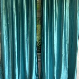 Pink Parrot Blue 2 Pieces Door Curtains-image-102