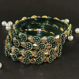 ZULKA Set Of 4 CZ-Studded Bangles image 1
