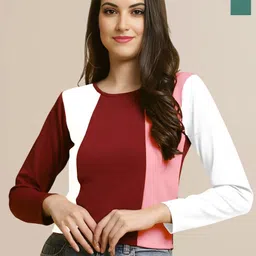 Mast & Harbour Women Pack of 2 Solid Long Sleeves Regular Top-picture-28
