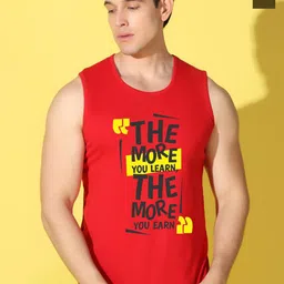 WOOSTRO Pack Of 2 Printed Pure Combed Cotton Gym VestsVWS26(MORE RED)(HARD OLIVE)-image-91