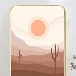 Livin'luxe Brown & Pink Desert Sunset Printed Wall Art-picture-35
