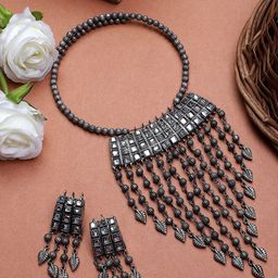 CARDINAL Women Silver-Plated Stone- Studded Jewellery Set-picture-34
