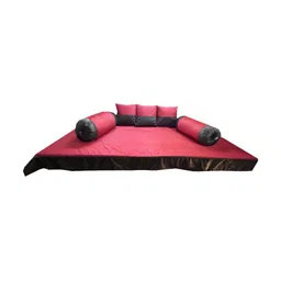 Pink Parrot 6-Pcs Pink & Black Woven Designed DiwanSet-44