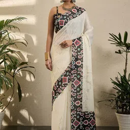 all about you Floral Poly Georgette Designer Pochampally Saree-38