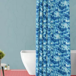 ArtzFolio Blue and White Abstract Printed Waterproof Shower Curtain-image-37