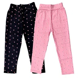 CUBIHEXA Girls Pack of 2 Stretchable Ankle-Length Leggings-picture-44