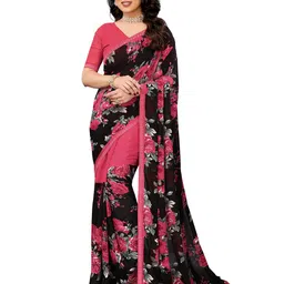Moda Rapido Floral Poly Georgette Designer Saree-image-6
