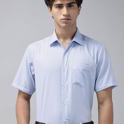 Van Heusen Custom Fit Self Design Textured Pure Cotton Formal Shirt-picture-27