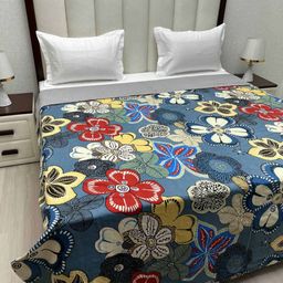 Pure Decor Comfy Fur Blue Printed 150 GSM Microfiber AC Room Double King Bed Comforter-image-115