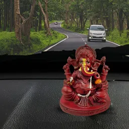 Rare Planet Maroon & Gold-Toned Lord Ganesha Religious Idol Showpiece-image-80