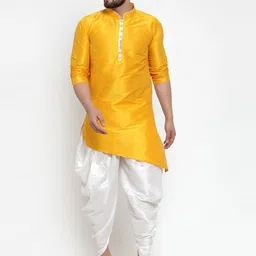 Kaifoo Men Dupion Silk Kurta with Dhoti Pants &-22