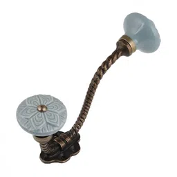 IndianShelf Grey and Goldtoned Ceramic Wheel Wall Hooks-image-39