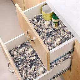 Kuber Industries Cream-Coloured 2 Pieces Printed Water Resistant Shelf Liner Organisers-18