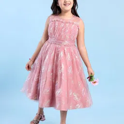 Mark and Mia Girls Tropical Printed Fit & Flare Midi Dress-image-70