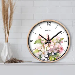 OLIVE TREE White & Olive Green Printed Contemporary Wall Clock-image-85