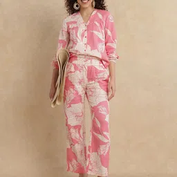 RAREISM Women Floral Printed Tailored Slim Fit High-Rise Trousers-picture-18
