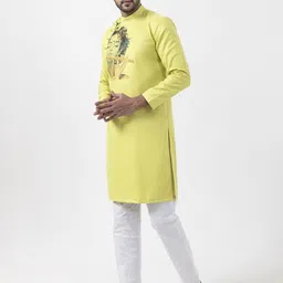 DEVOILER Men Ethnic Motifs Printed Regular Kurta with Pyjamas image 2