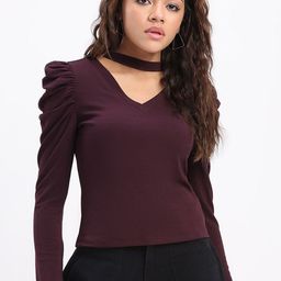 SZN Women V Neck Puff Sleeves Cotton Crop Top-image-16