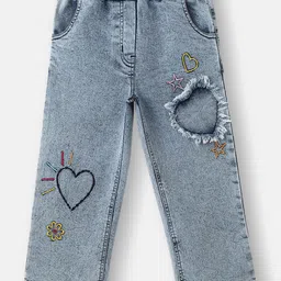 Nauti Nati Girls Patch Embroidery Jeans Denim Pants for Girls-11