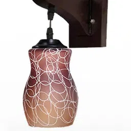 Somil Premium Designer Glass Wall / Night Lamp Elegant & Stylish Dcor Accent for Modern Interiors, Color- Brown, White, Size:- 22.5 X 27.5 X 27 CM-image-18