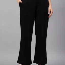 Cantabil Women Solid Bootcut Trousers-image-89