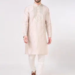 indus route by Pantaloons Men Thread Work Kurta-image-16